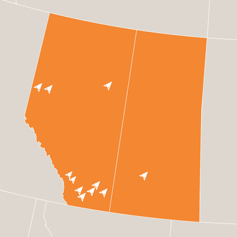 Western Canada Map of Law offices